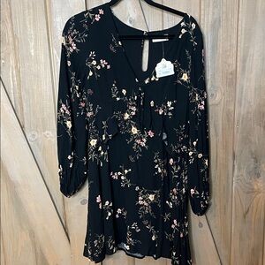 Altar'd State Black Floral Blouse